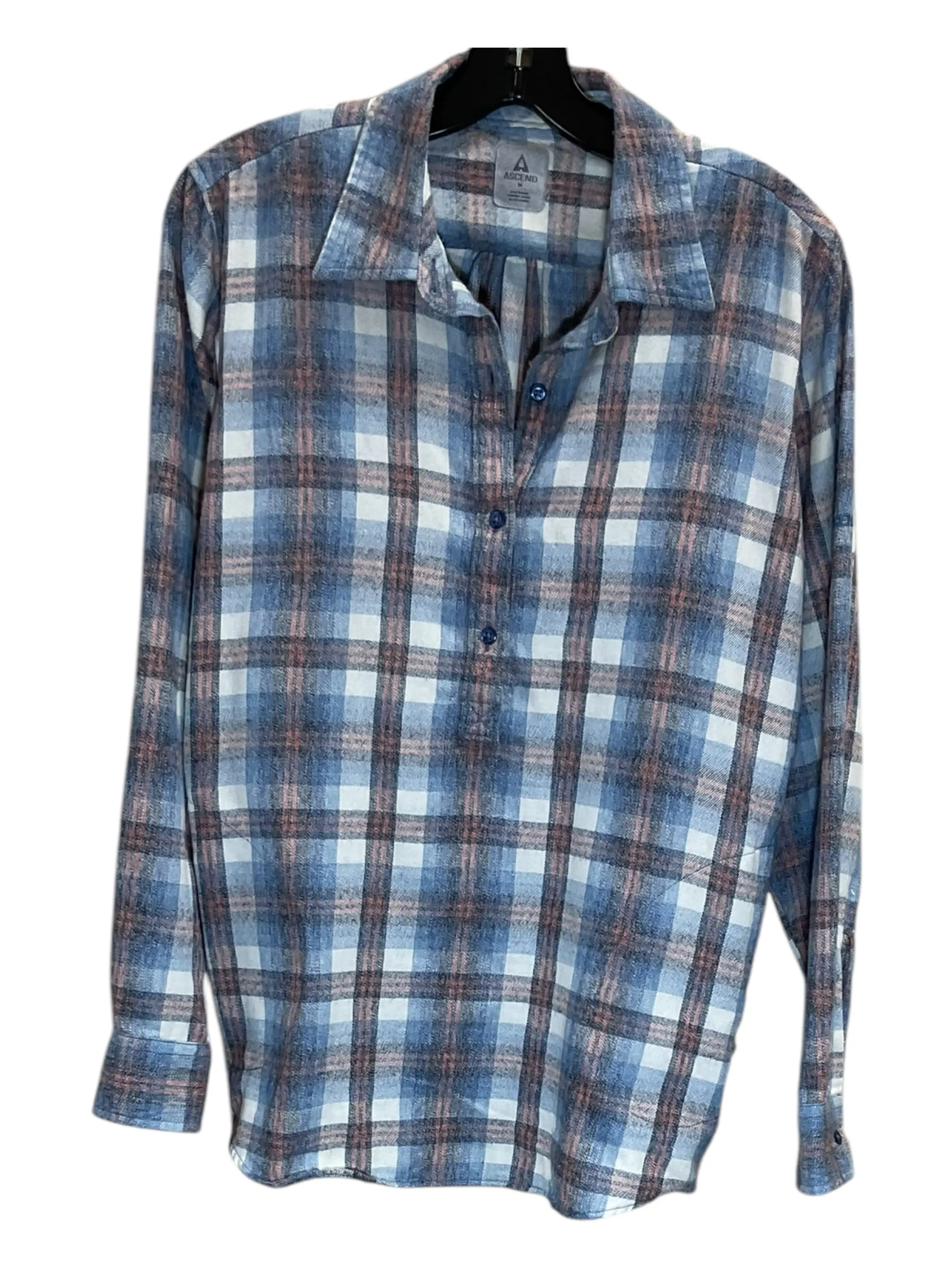 Top Long Sleeve By Cmc In Plaid Pattern, Size: M