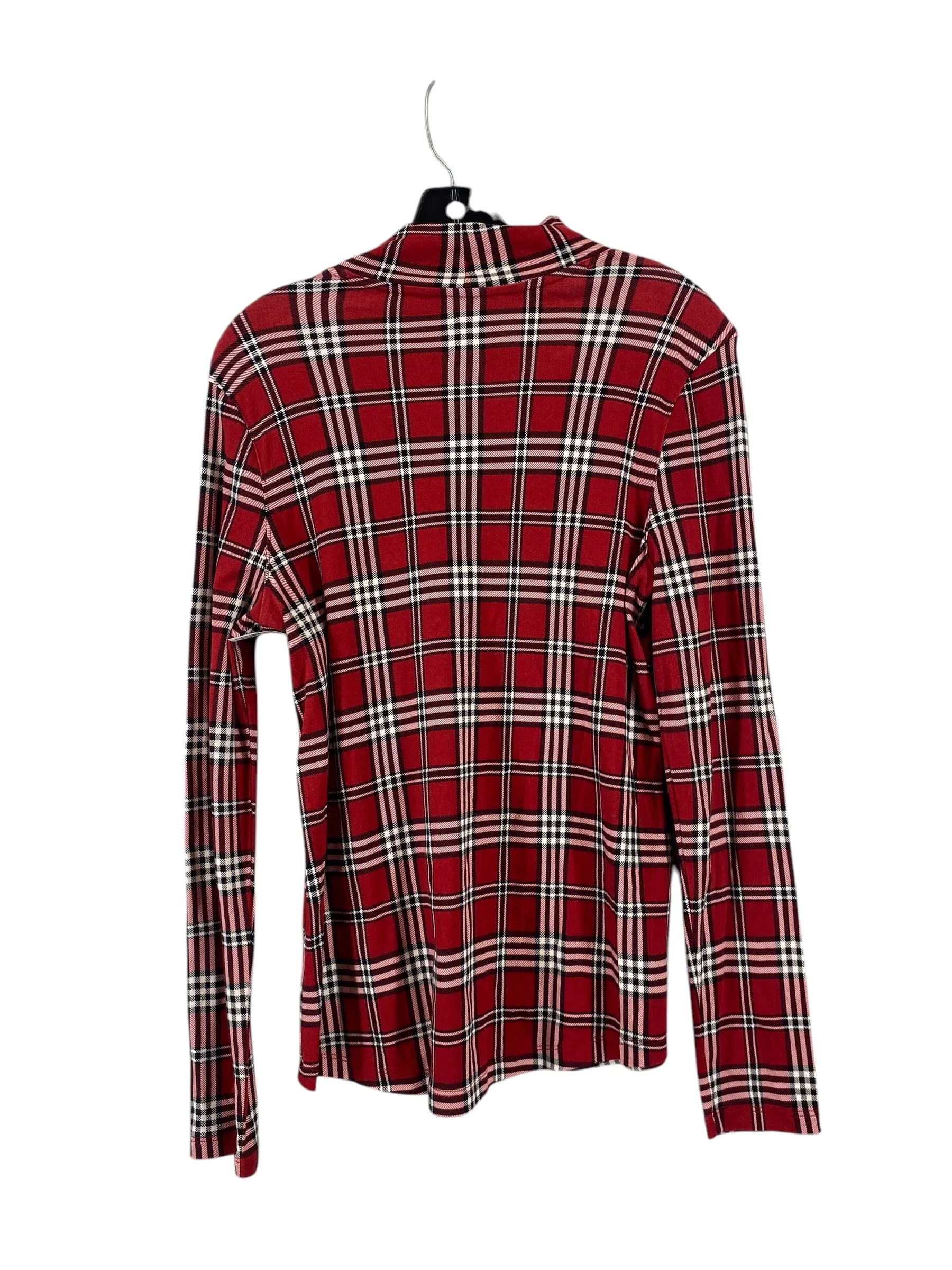 Top Long Sleeve By West Bound In Plaid Pattern, Size: L