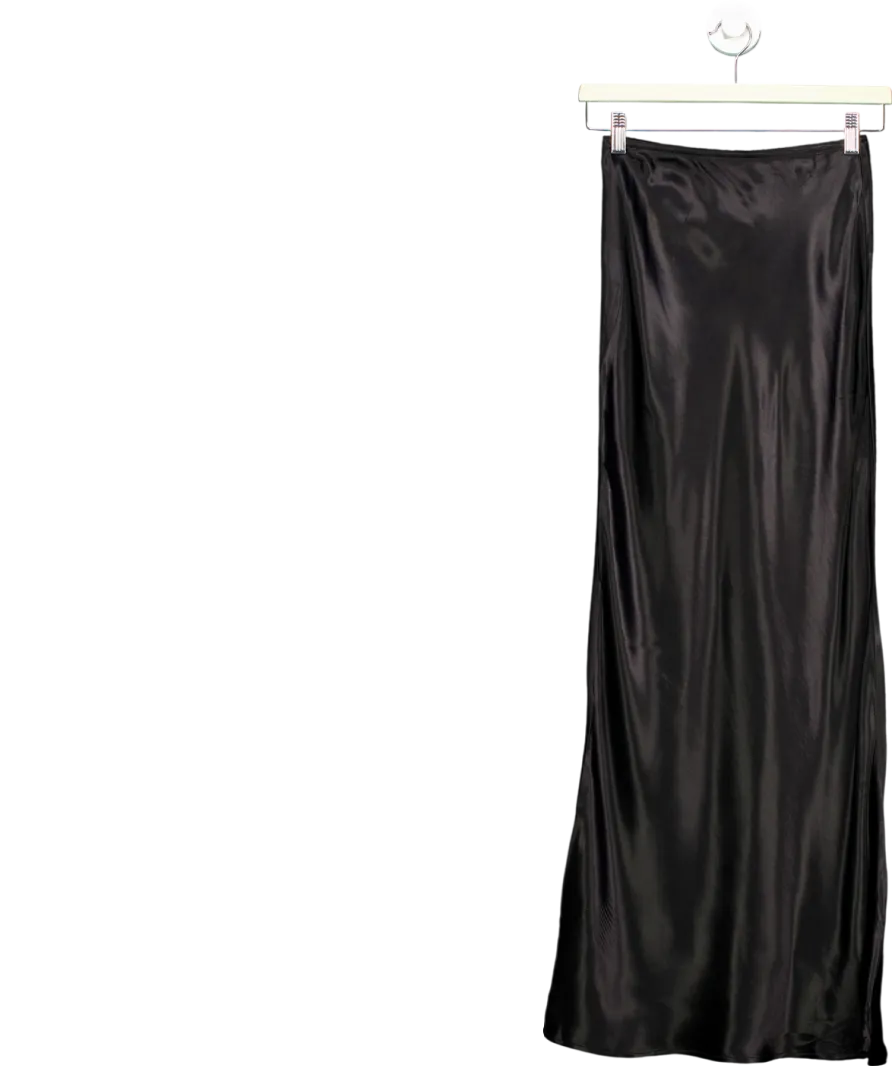 Topshop Black Silky Long Skirt UK 6