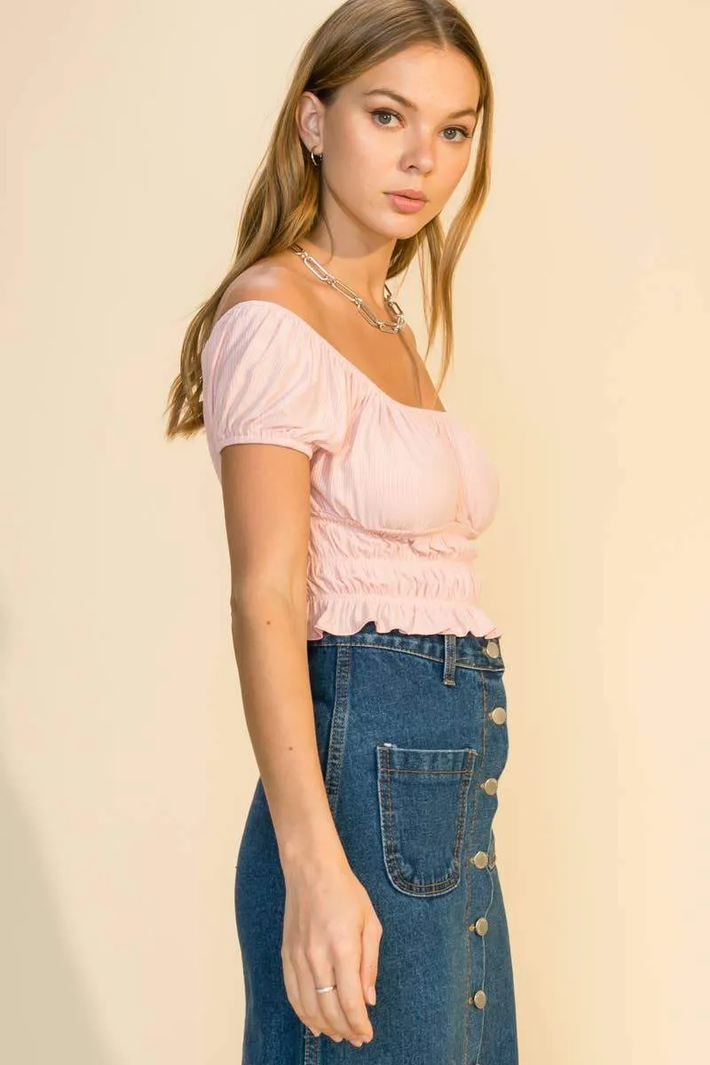 Tulum Mauve Cropped Blouse
