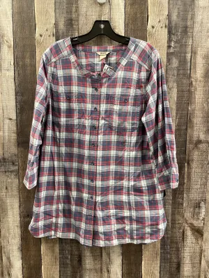 Tunic Long Sleeve By Duluth Trading In Plaid Pattern, Size: L