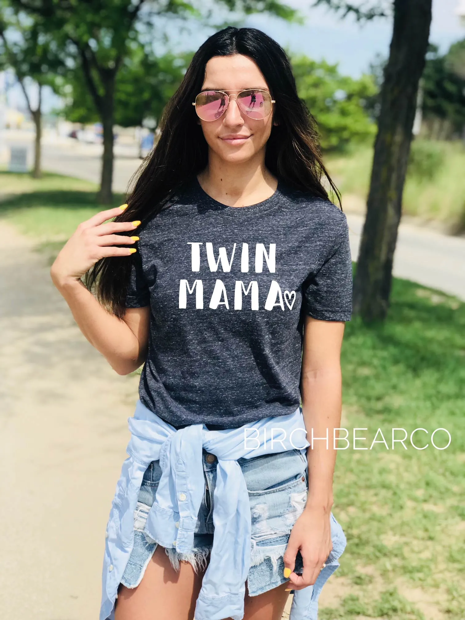 Twin Mama Shirt - Twin Mom Shirt - Mom Life - Mom of Twins Shirt - Twin Mom Shirt Unisex Tri-Blend T-Shirt