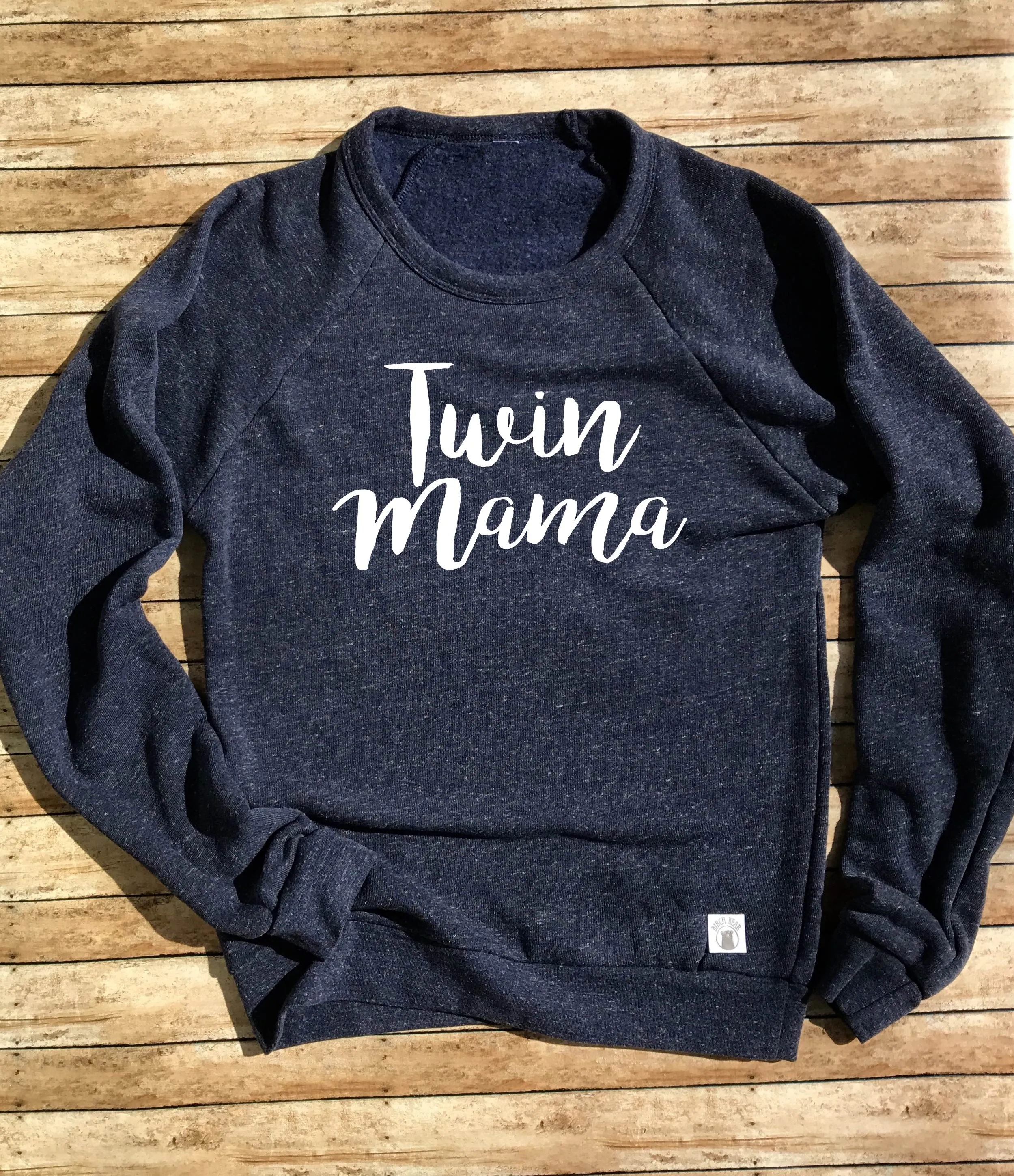 Twin Mama Sweatshirt - Mom Sweatshirt - Mom Of Twins Sweatshirt - Gift For Twins - Twin mom Gift Tri-Blend Crew Neck Sweatshirt Unisex -