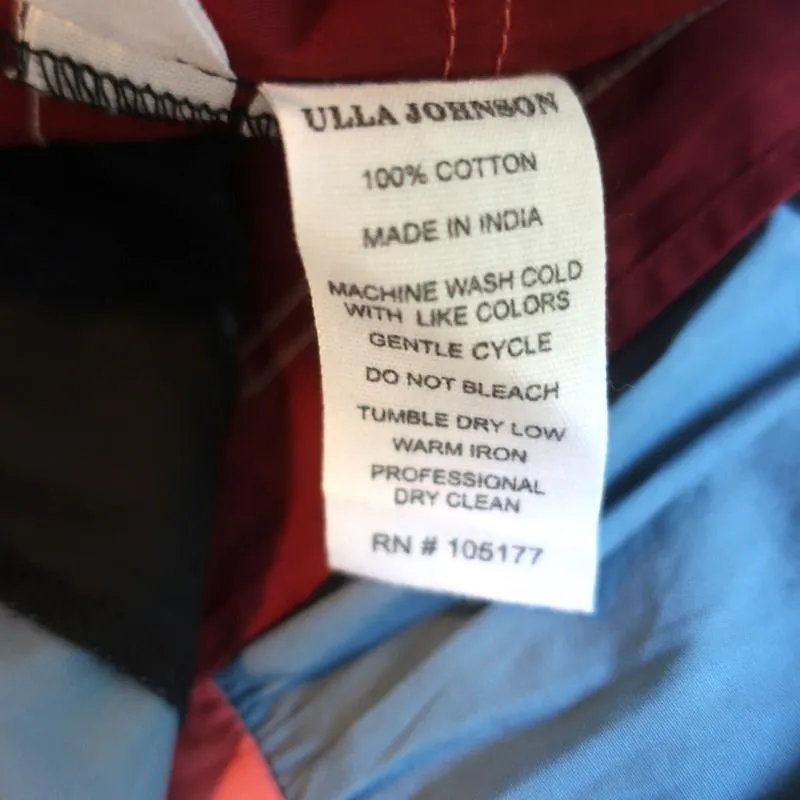 Ulla Johnson Midi Skirt Simi Ruffled Printed Cotton Size 8
