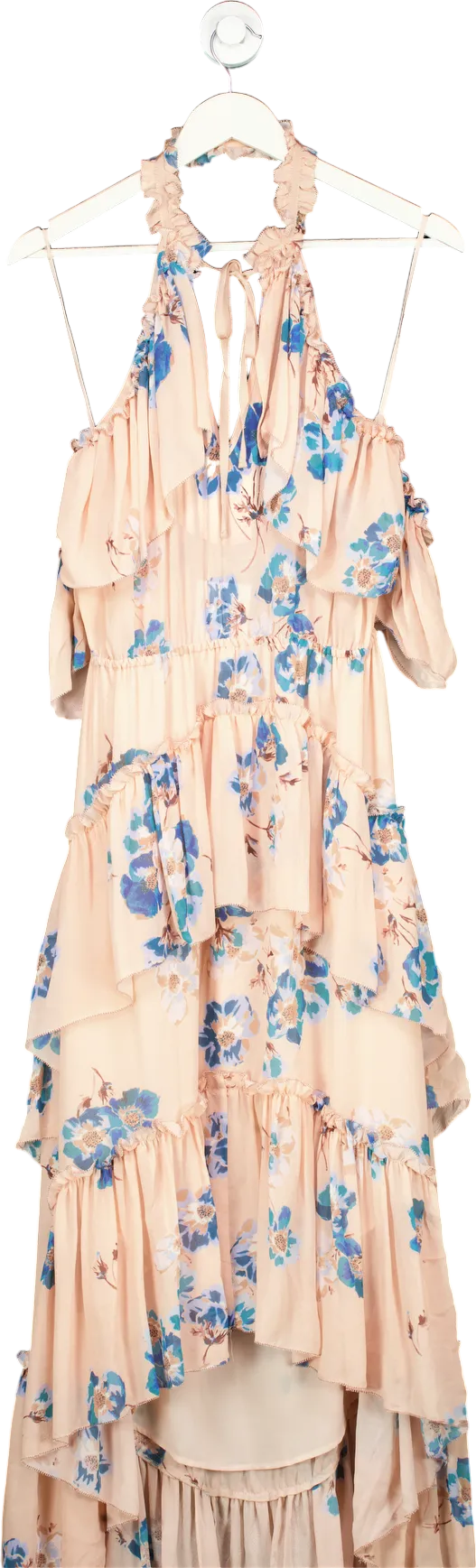 Ulla Johnson Peach Floral Maxi Dress UK 10
