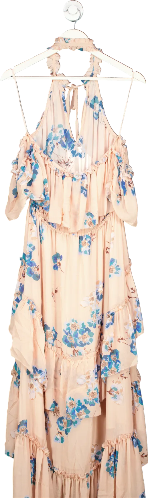 Ulla Johnson Peach Floral Maxi Dress UK 10
