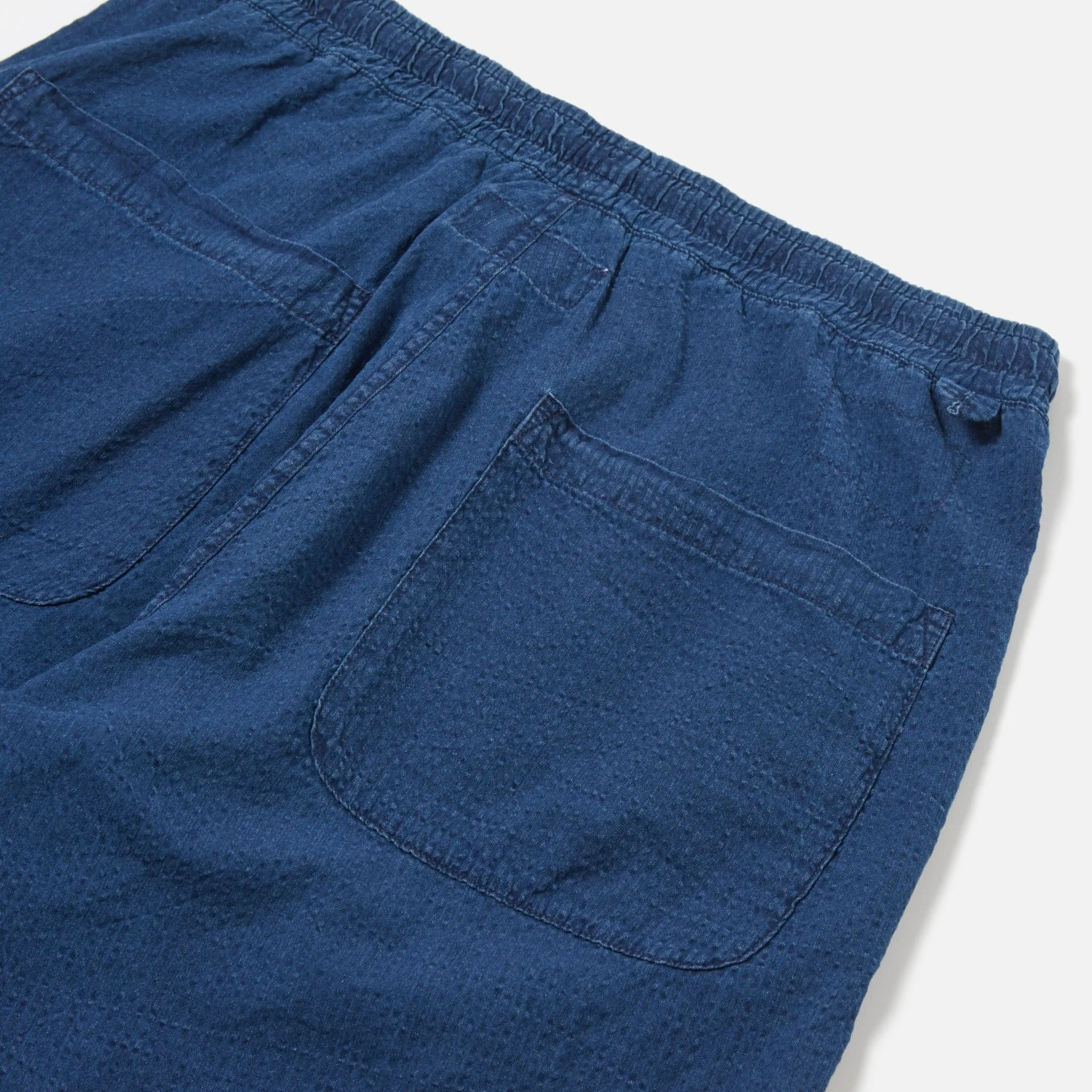 Universal Works Lumber Short Seersucker Washed Indigo