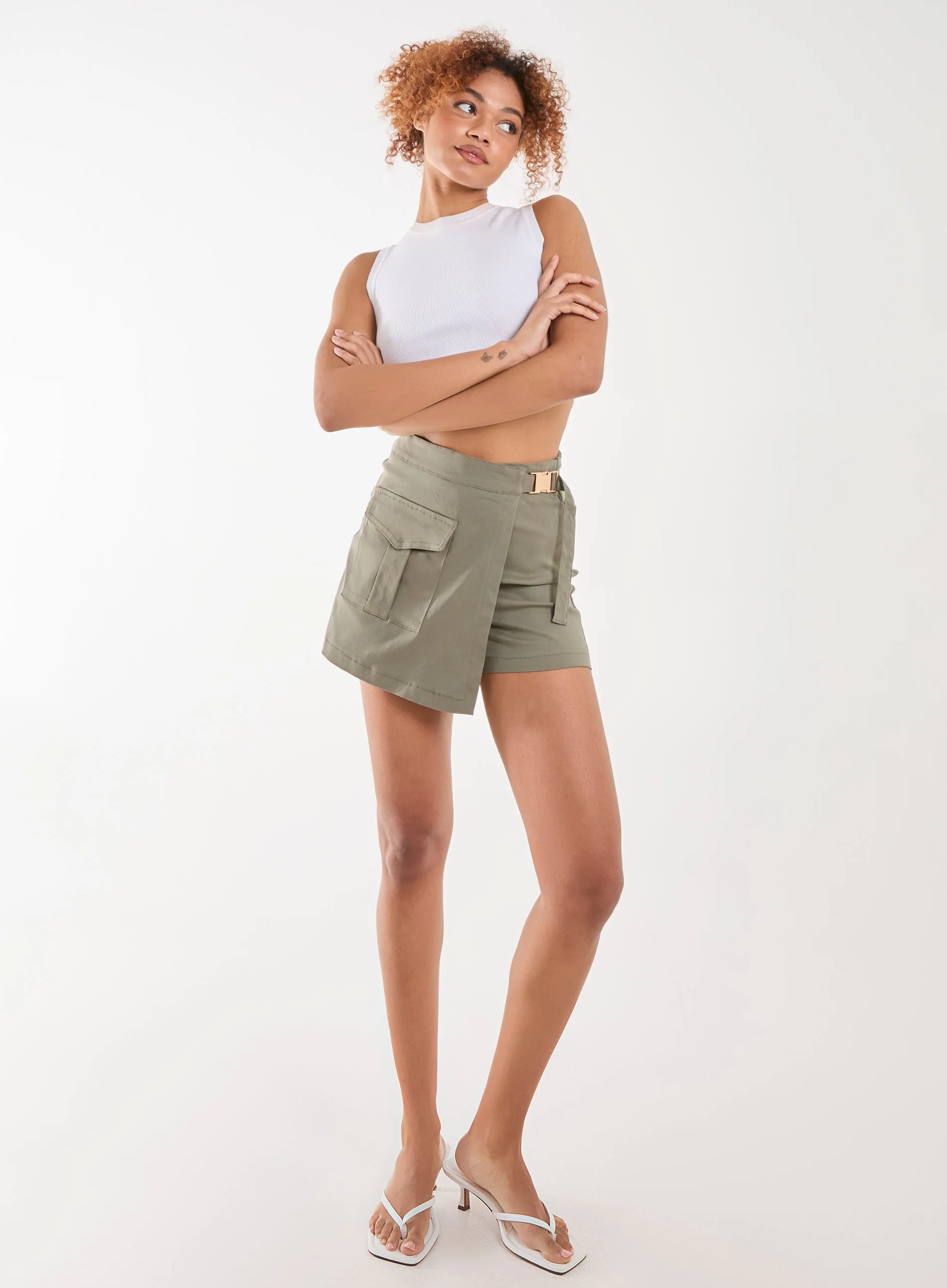 Utility Belt Detail Wrap Skort