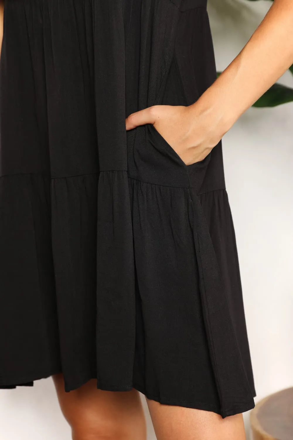 V-Neck Babydoll Dress