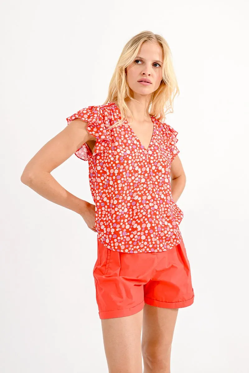 V-NECK PRINTED TOP