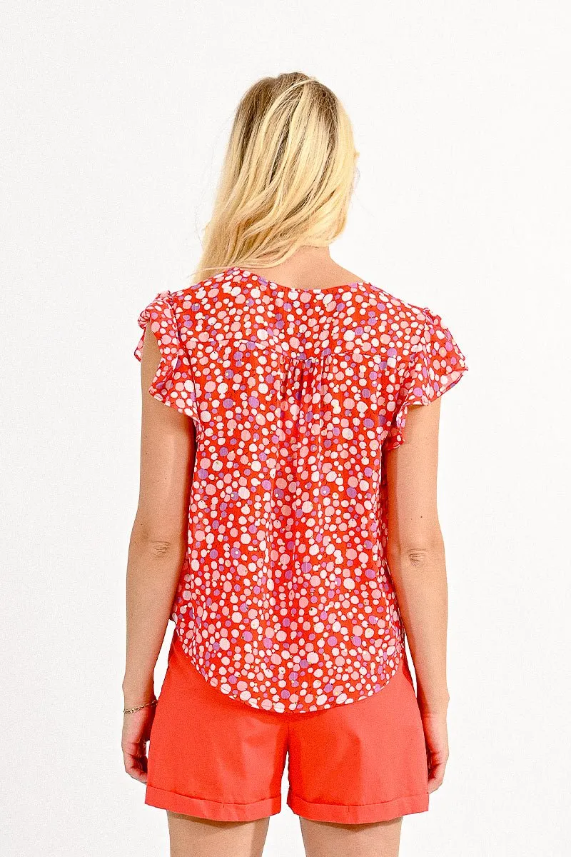 V-NECK PRINTED TOP