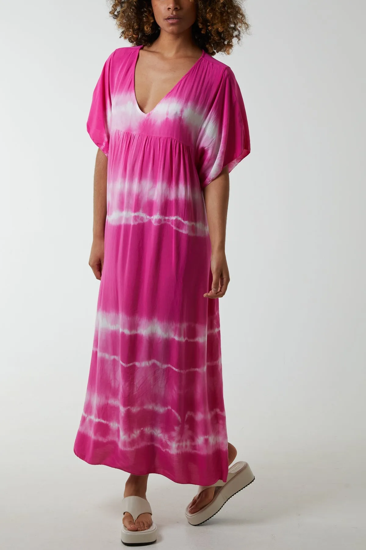 V-Neck Tie Dye Maxi Dress