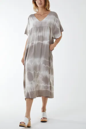 V-Neck Tie Dye Maxi Dress