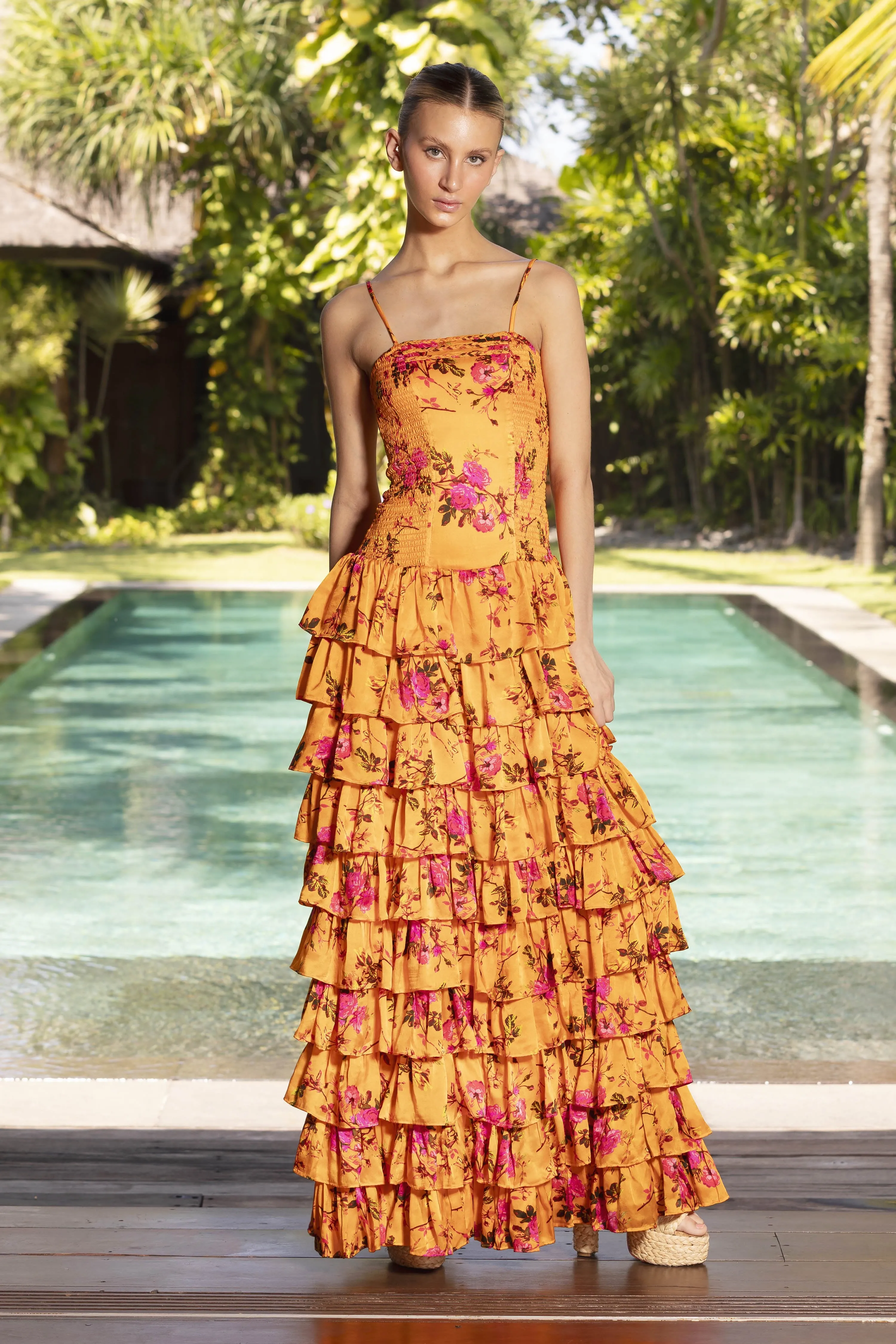 VALENTINA MONSOON SILK MAXI DRESS