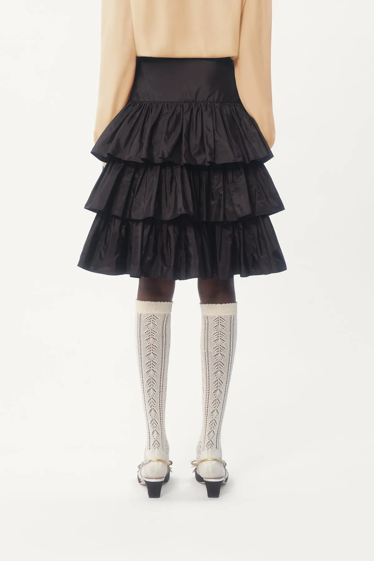 VALENTINO | RUFFLED TAFFETA SKIRT