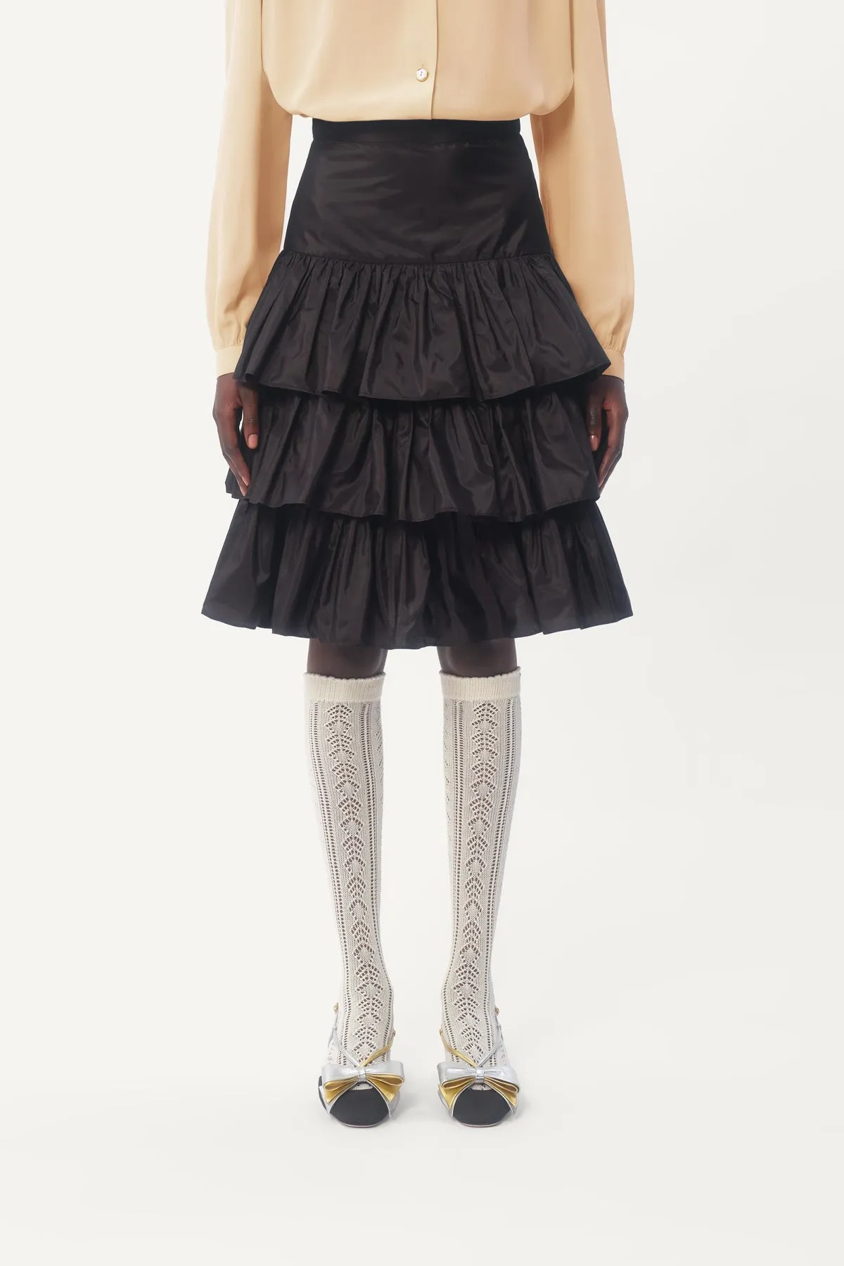 VALENTINO | RUFFLED TAFFETA SKIRT