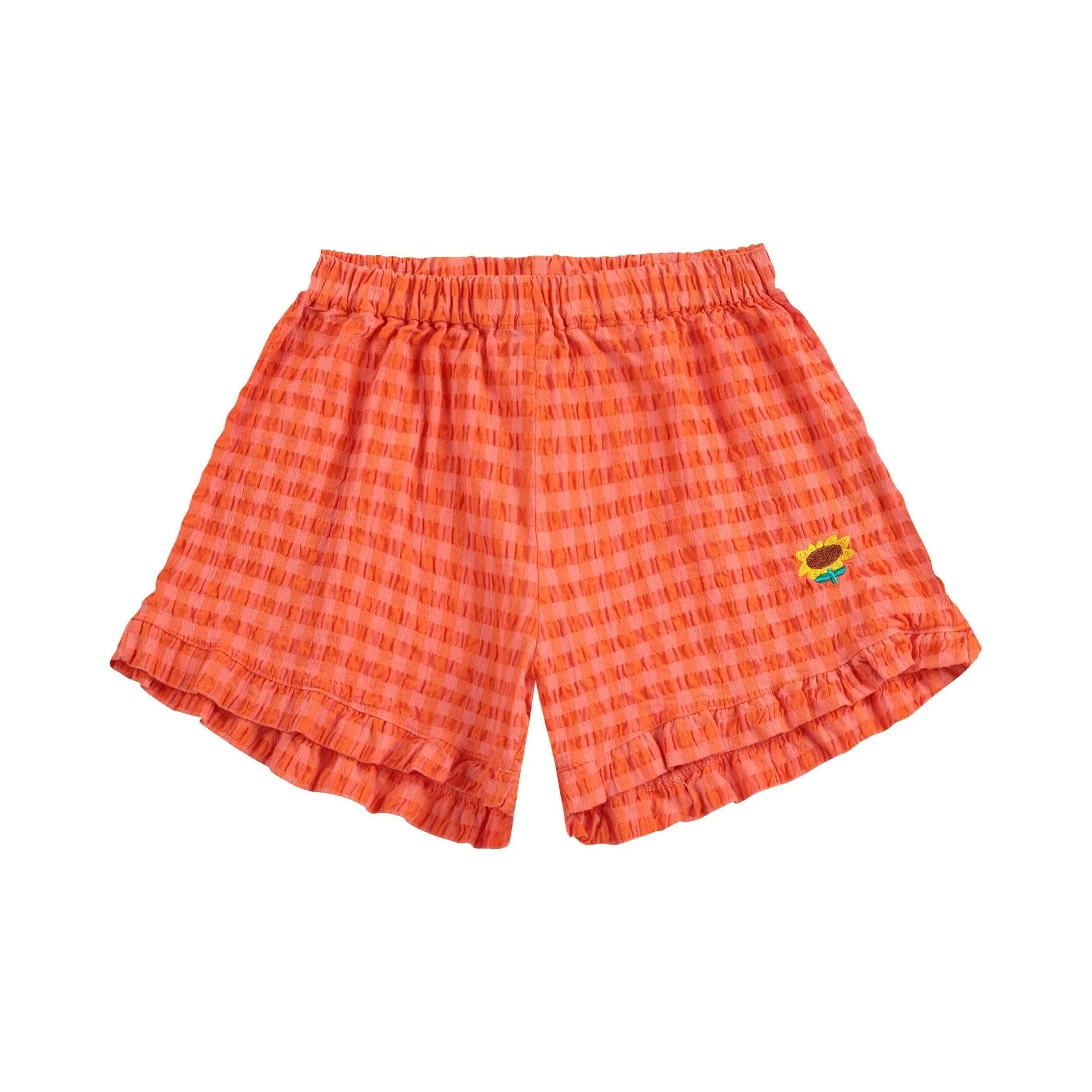 Vichy Ruffle Woven Shorts