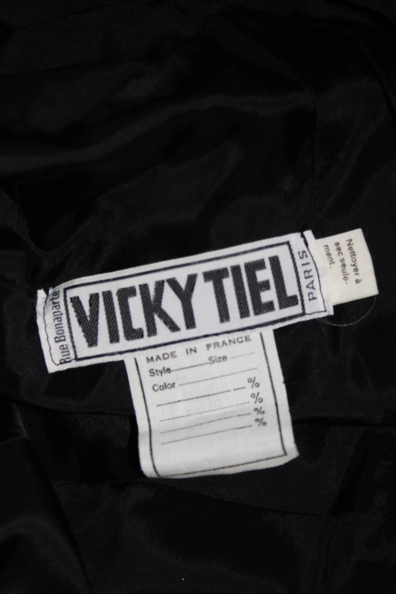 VICKY TIEL Black Silk Cocktail Dress with Criss Cross Back Size Small