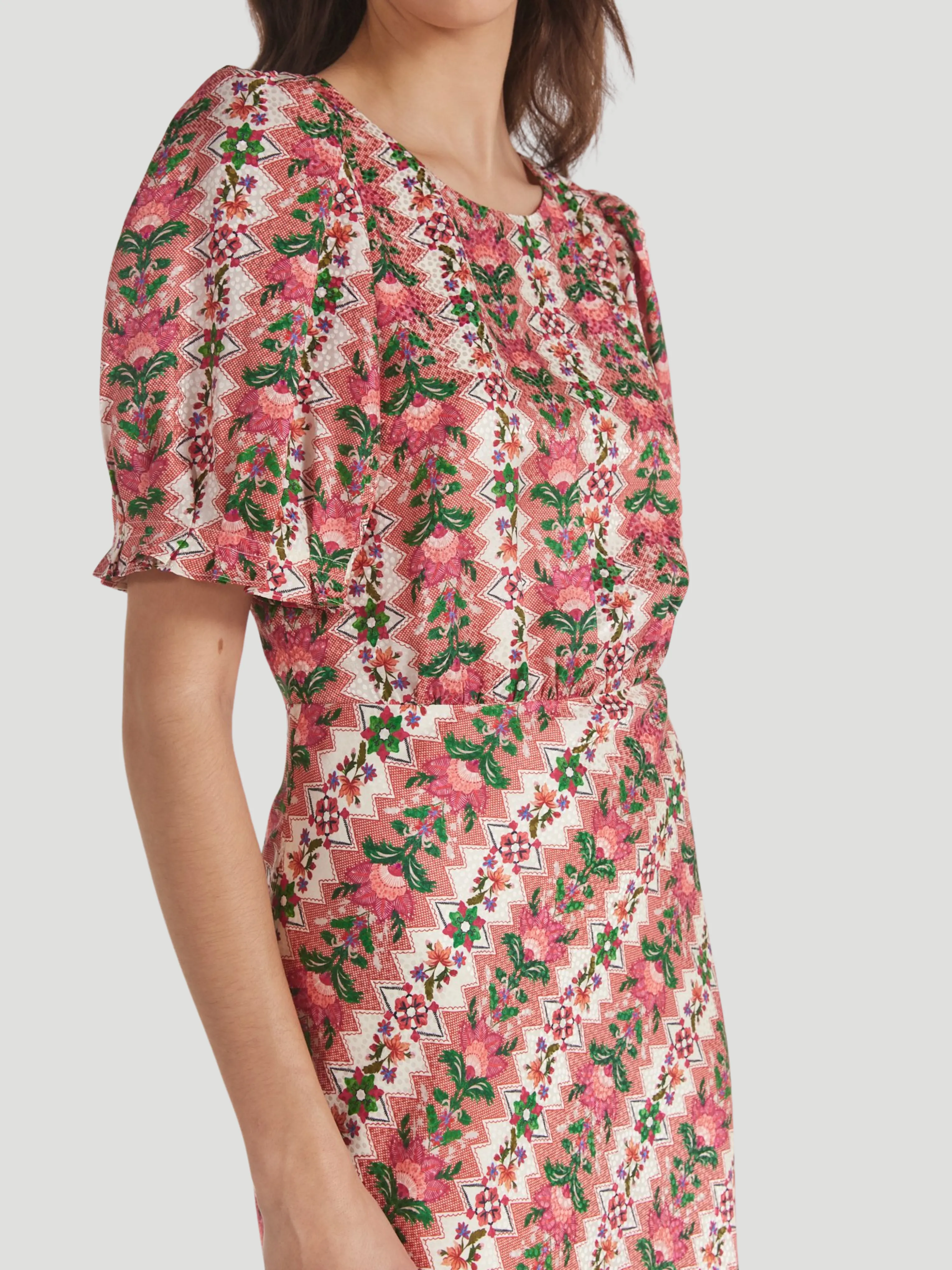 Vida Printed Silk Midi-Dress