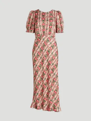 Vida Printed Silk Midi-Dress