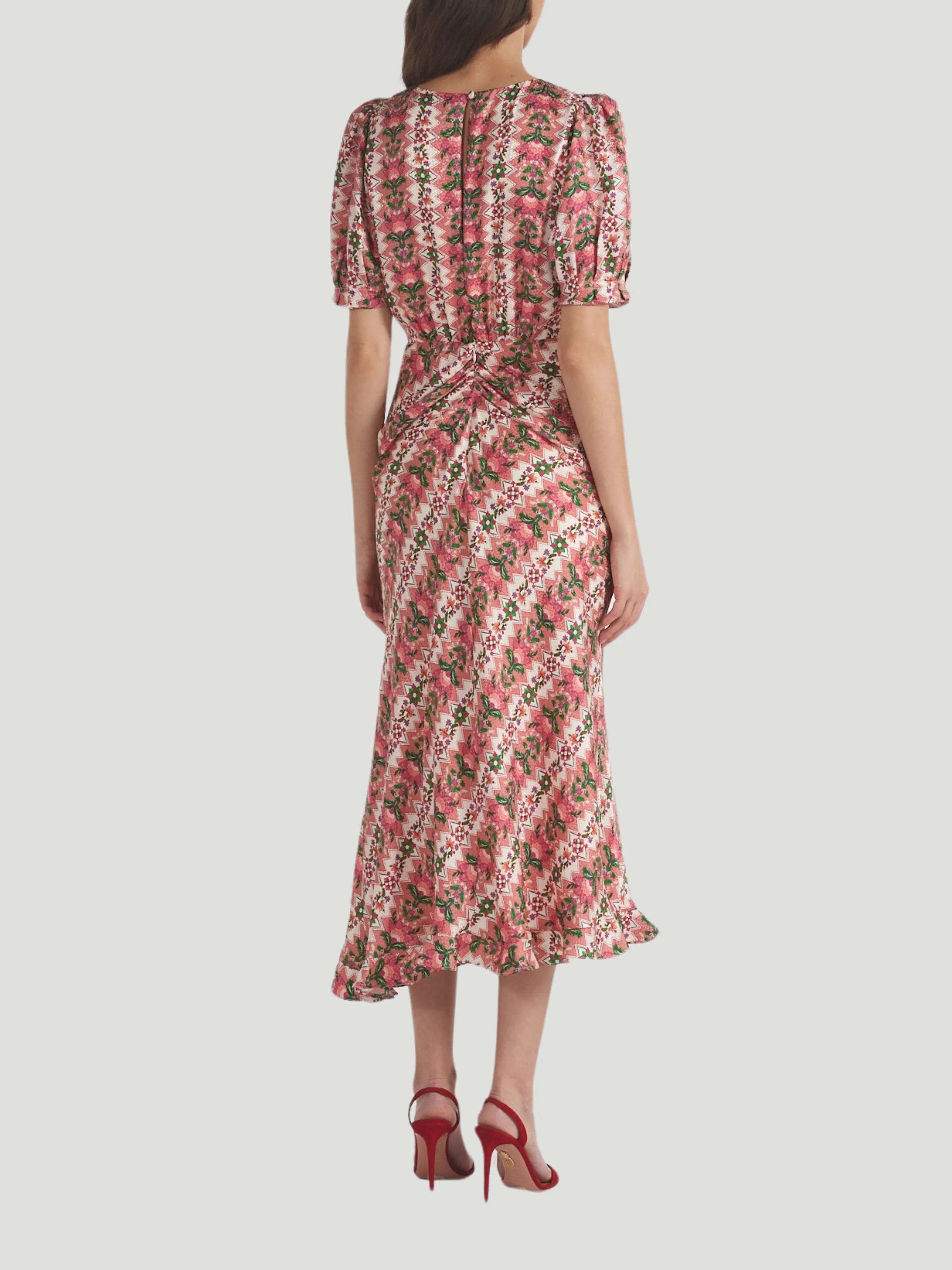 Vida Printed Silk Midi-Dress
