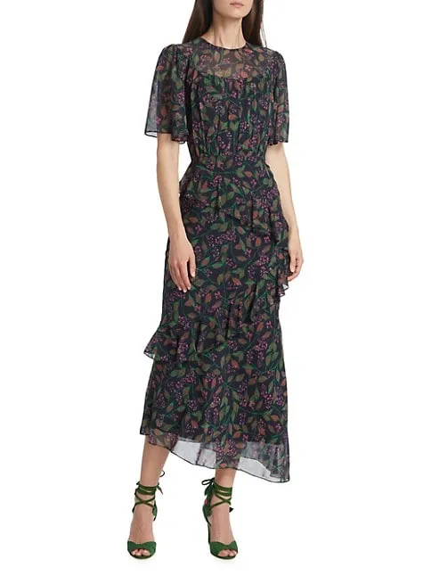 Vida Ruffled Midi Dress