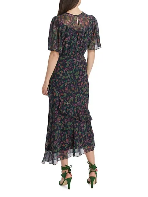 Vida Ruffled Midi Dress