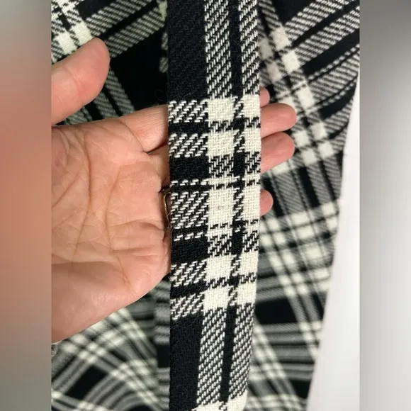 Vintage 1970s Maxi Plaid Skirt, Black and White Size XS/S