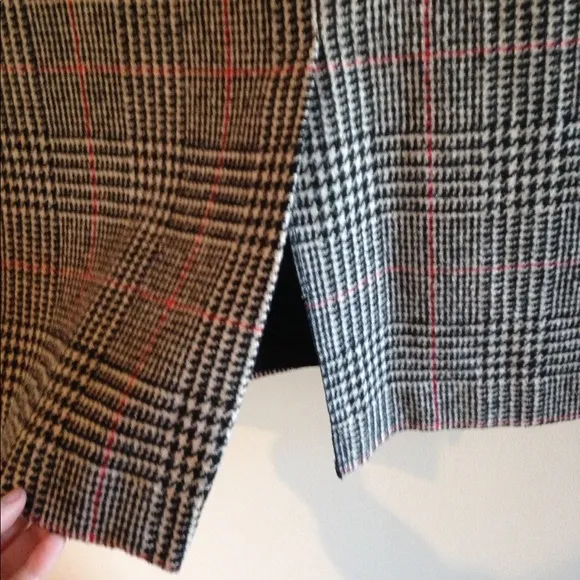 Vintage 60s Plus Size Plaid Wool Midi Skirt