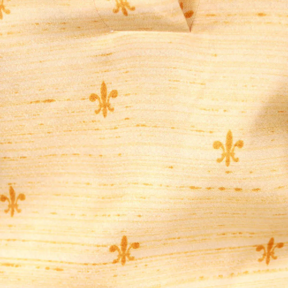 Vintage Blouse Acetate Fleur De Leis Print 1950S 40B
