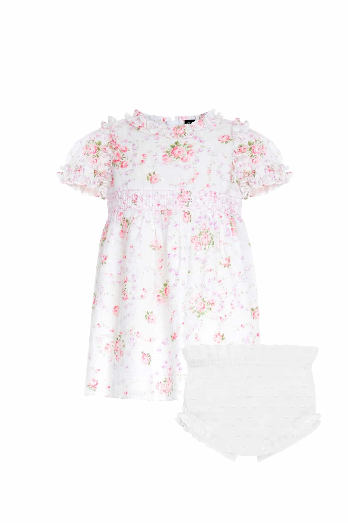 Vintage Ditsy Cotton Short Sleeve Baby Dress