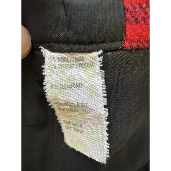 Vintage Free People Skirt 6 Tartan Kilt Red Black Plaid Pleated Exposed Zipper