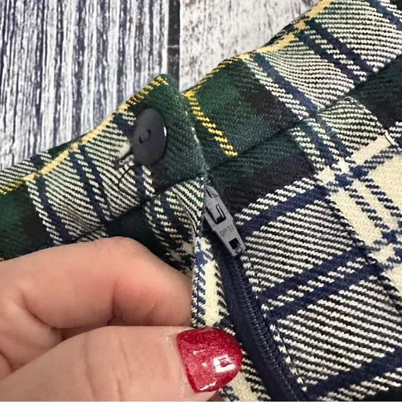 Vintage Guy Curtis 100% Wool Tartan Plaid Pleated Midi Skirt