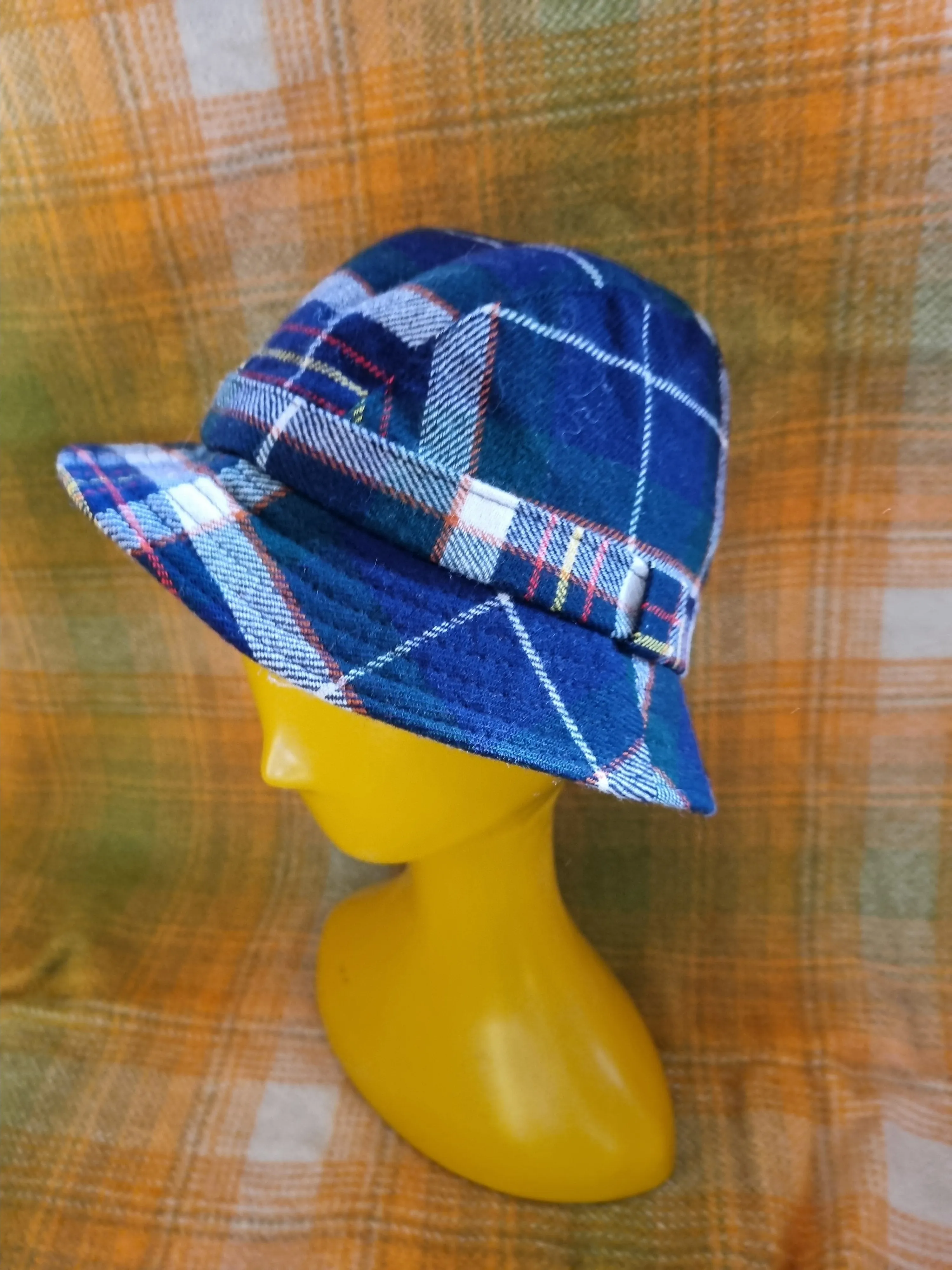 Vintage Men's Wool Walking Hat - Tartan