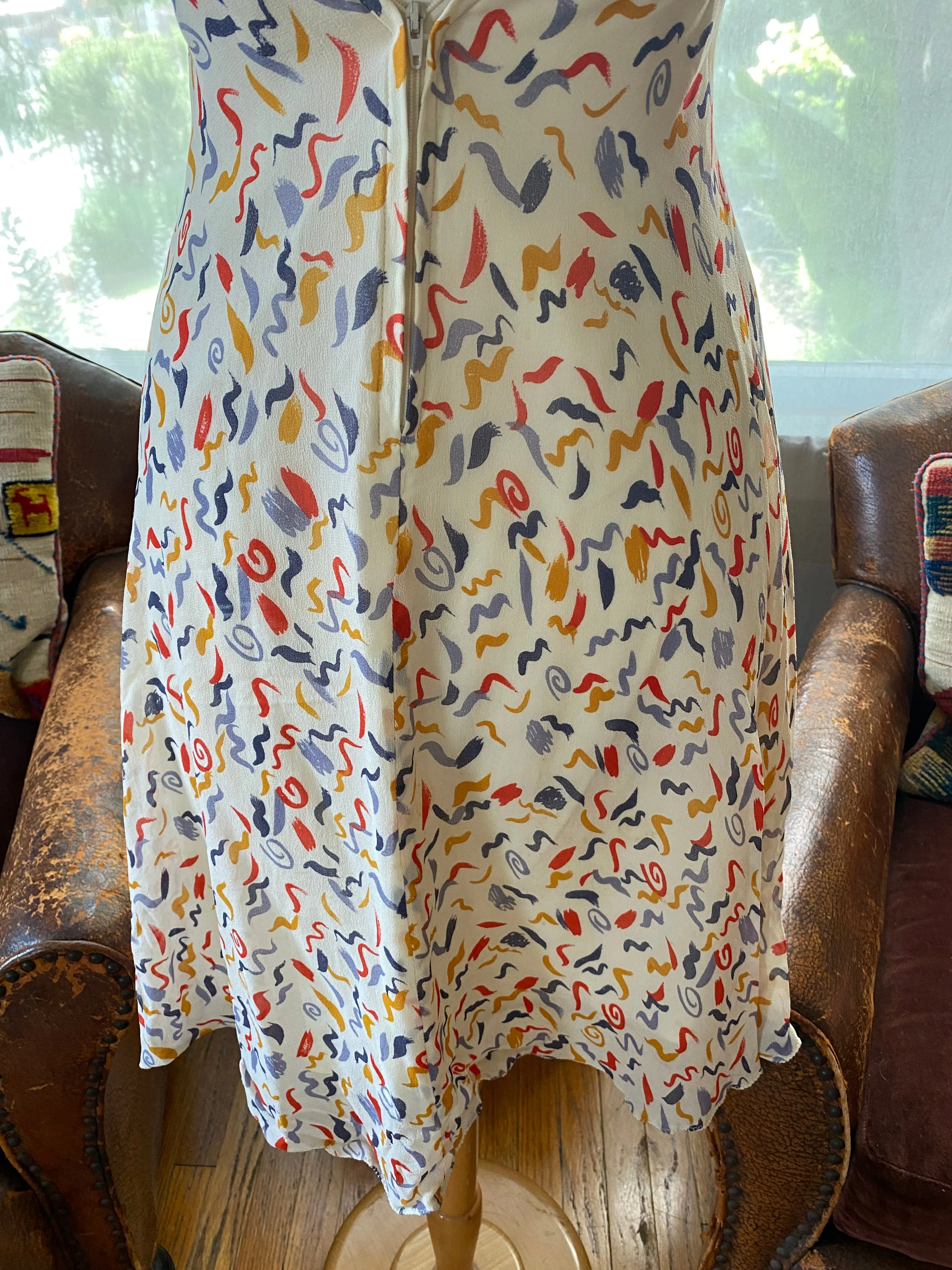 Vintage Ossie Clark for Radley Crepe Silk Party Dress