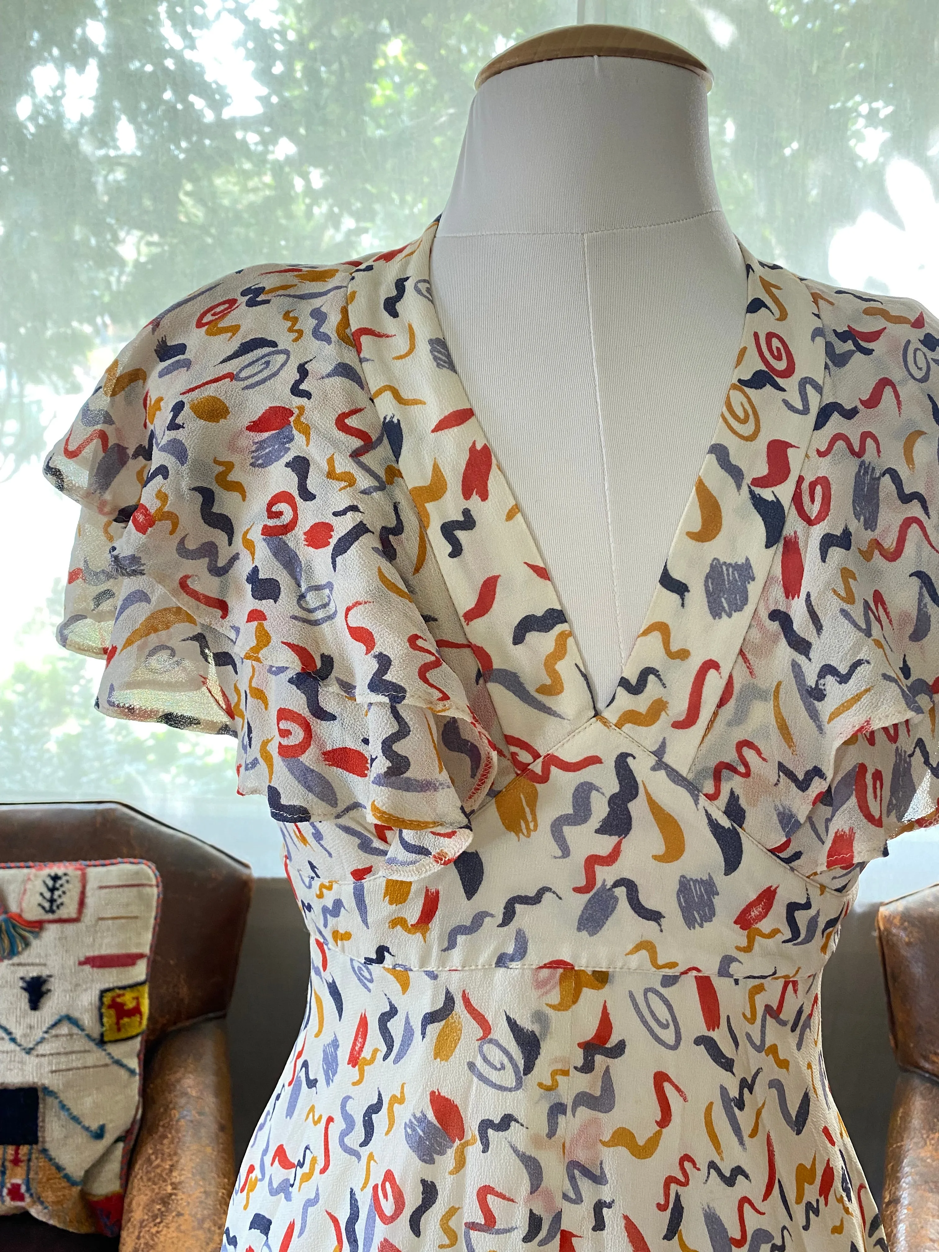 Vintage Ossie Clark for Radley Crepe Silk Party Dress