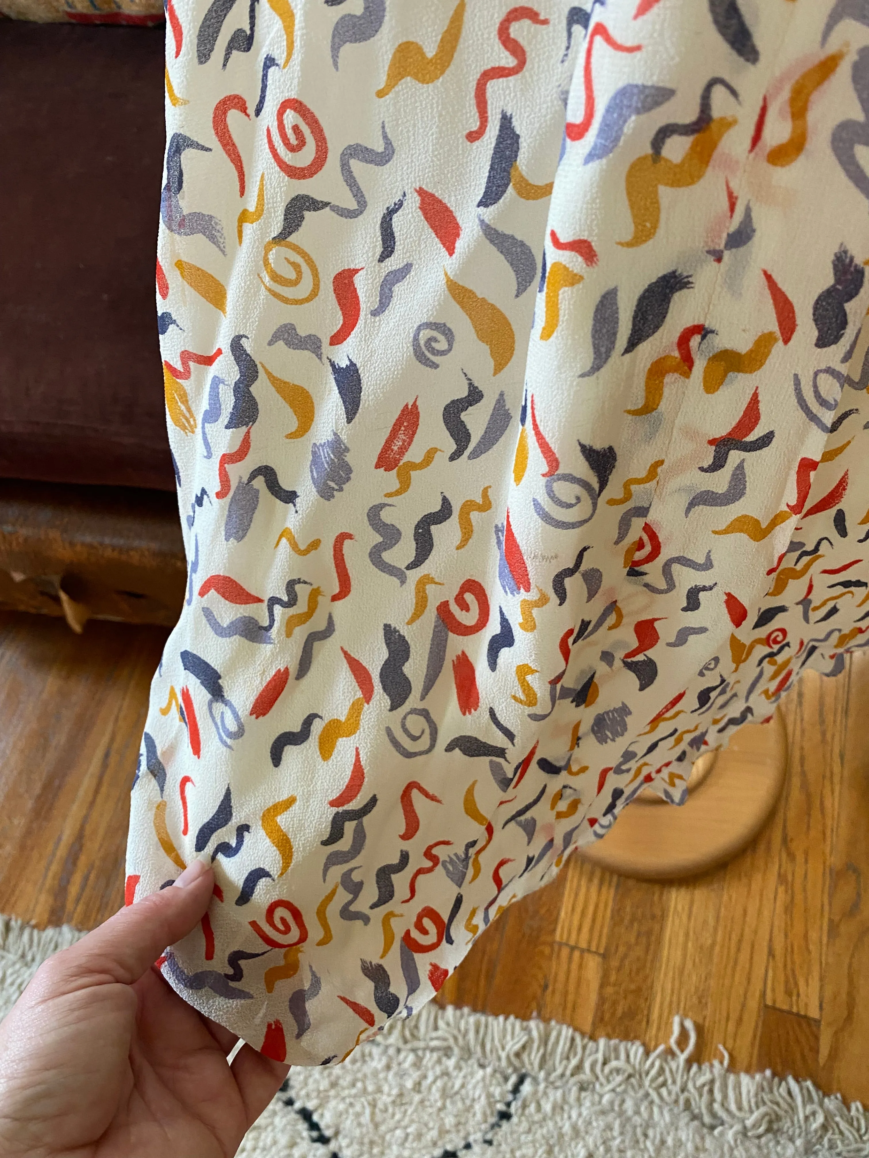 Vintage Ossie Clark for Radley Crepe Silk Party Dress
