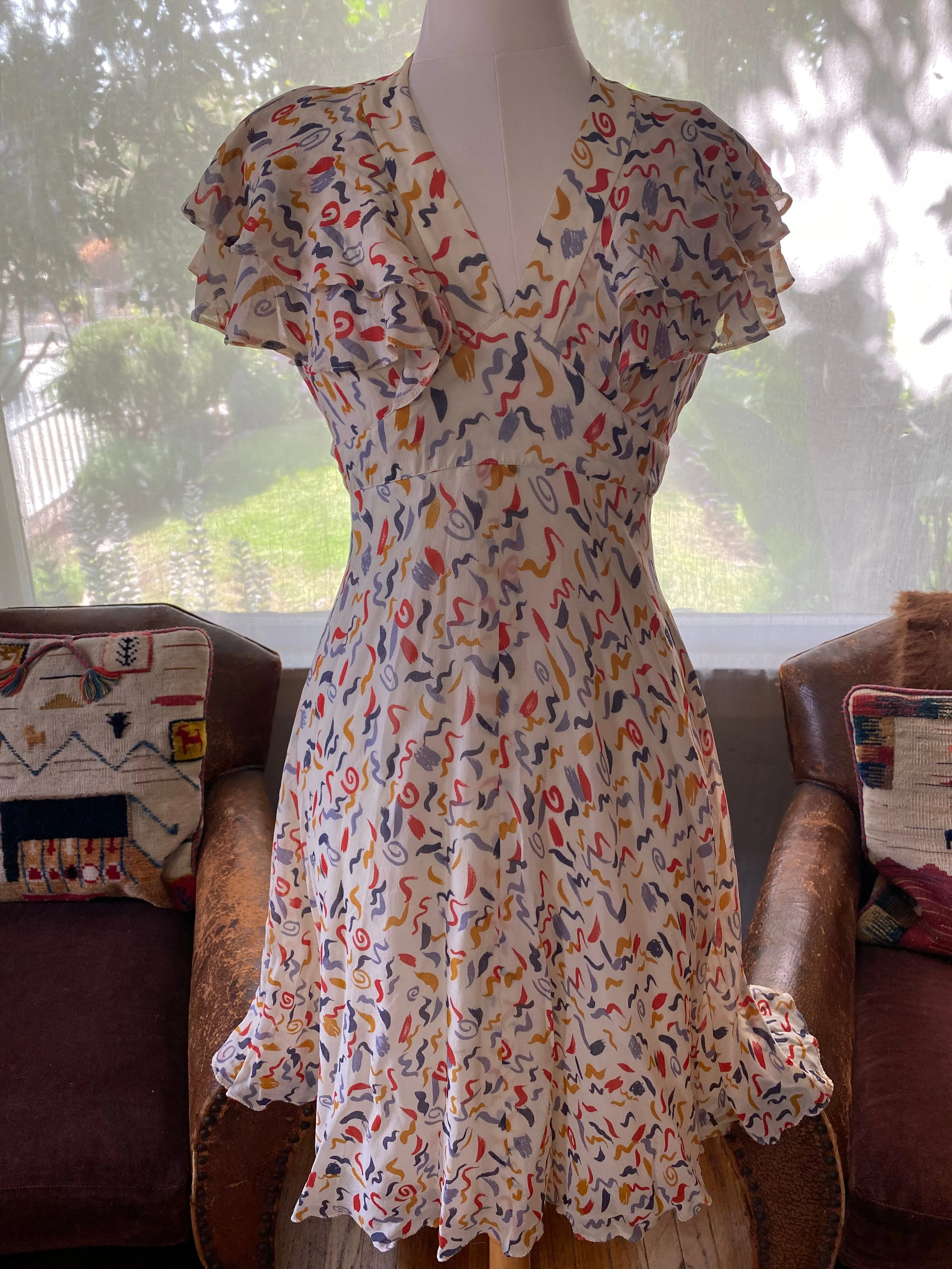 Vintage Ossie Clark for Radley Crepe Silk Party Dress