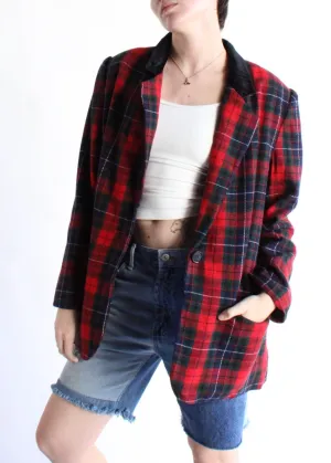 Vintage Plaid Blazer S0456
