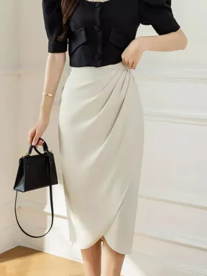 Vintage Skirts Women Hip Skirts Fashion Women Clothing High Waist Split One Step Skirts Black Skirt Irregular Skirts Womens