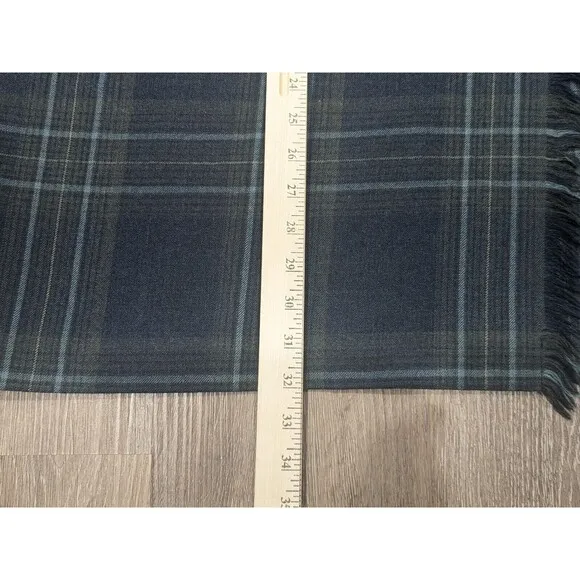 Vintage Talbots Skirt 14 Petite Wool Plaid Maxi Wrap Career Academia Blue