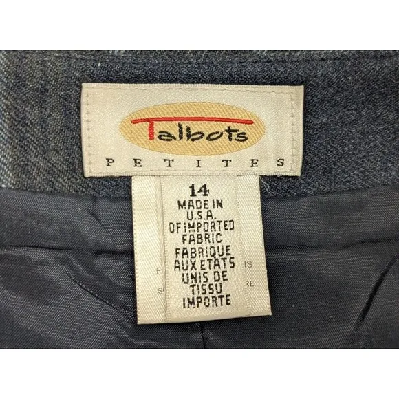 Vintage Talbots Skirt 14 Petite Wool Plaid Maxi Wrap Career Academia Blue