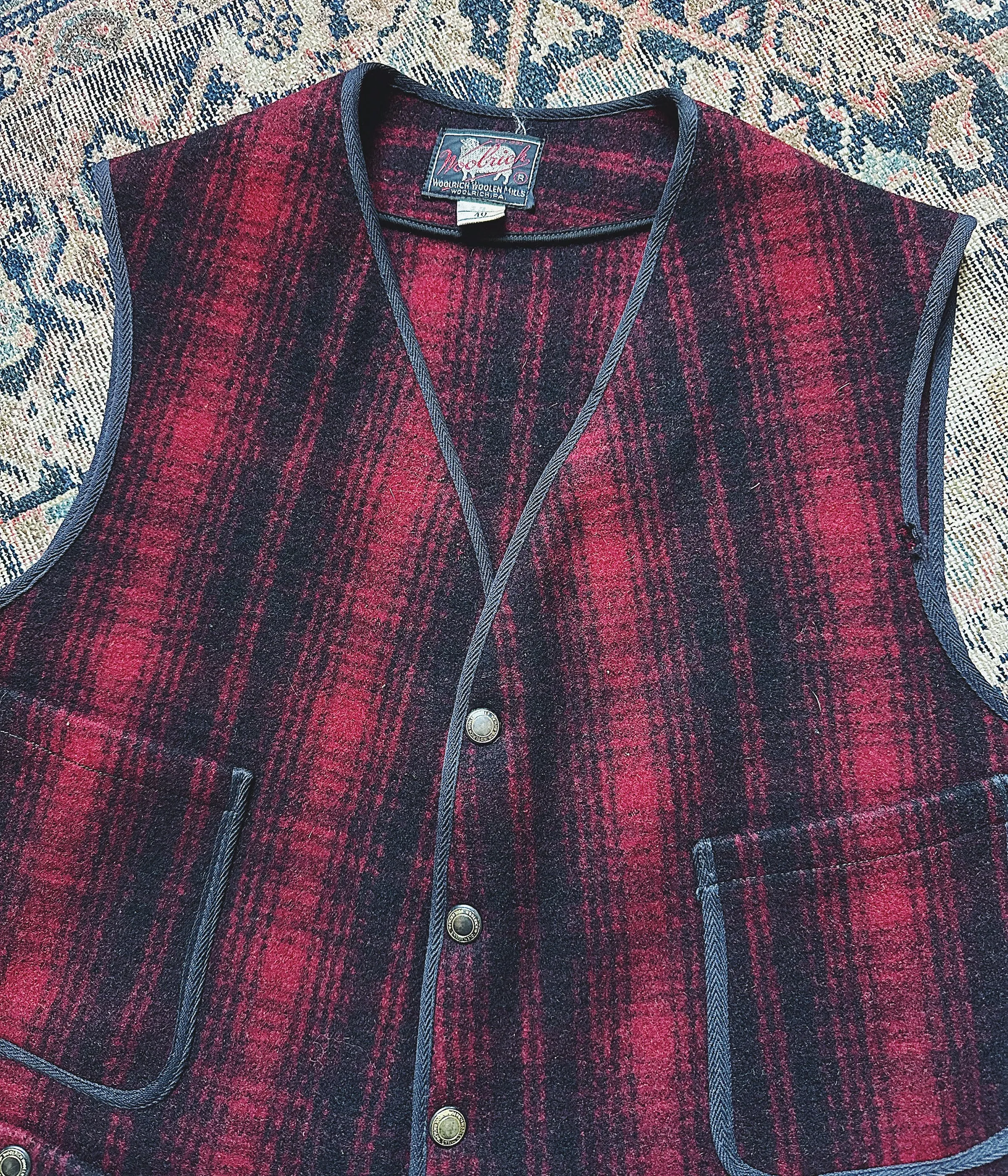 Vintage Woolrich Buckle Back Vest – Medium