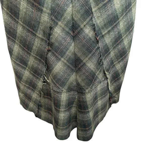 Vintage Y2K BCBG skirt womens 0 plaid wool academia grunge goth preppy clueless