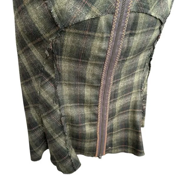 Vintage Y2K BCBG skirt womens 0 plaid wool academia grunge goth preppy clueless