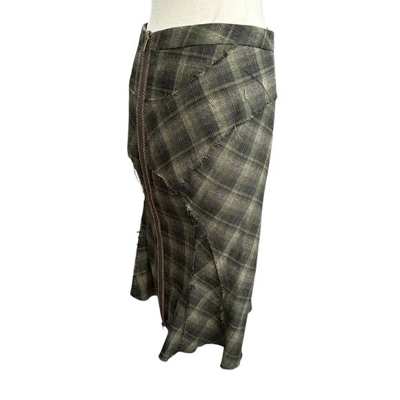 Vintage Y2K BCBG skirt womens 0 plaid wool academia grunge goth preppy clueless