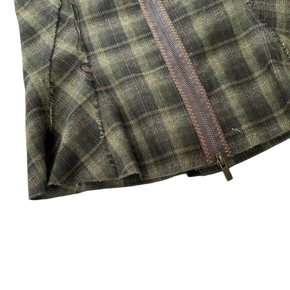 Vintage Y2K BCBG skirt womens 0 plaid wool academia grunge goth preppy clueless