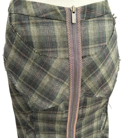 Vintage Y2K BCBG skirt womens 0 plaid wool academia grunge goth preppy clueless