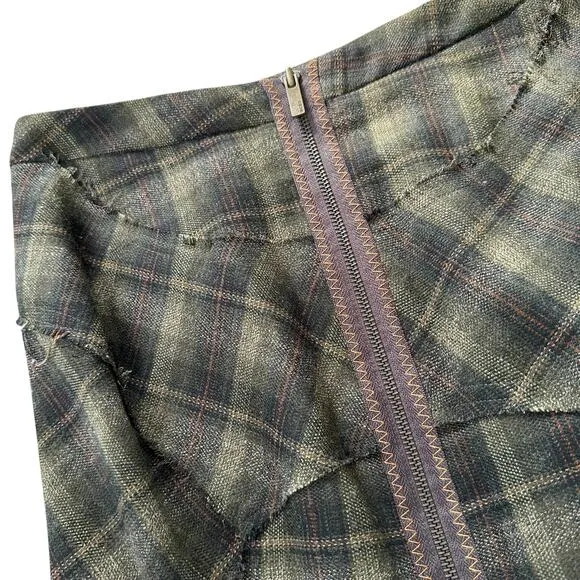 Vintage Y2K BCBG skirt womens 0 plaid wool academia grunge goth preppy clueless