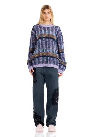 VITELLI PURPLE PLAID WOOLLY SWEATER